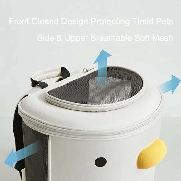 Chic White and Yellow Cat Travel Backpack - Picture 4 of 13